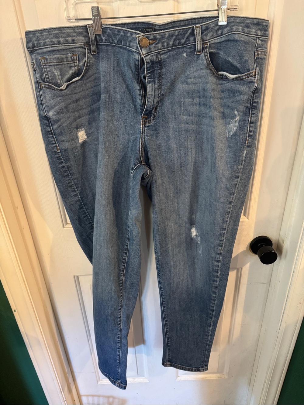 Lane Bryant Light Blue Boyfriend Jeans with Distressed Detail